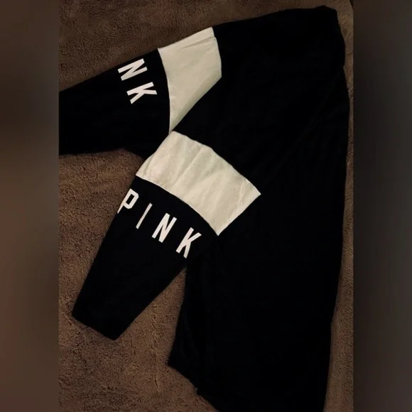 Victoria’s Secret PINK black and white varsity tee, size XS - Picture 3 of 8